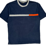Swoosh Logo Nike Striped T-Shirt - XL Orange Cotton