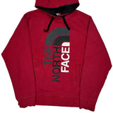 The North Face Spellout Hoodie - Medium Red Cotton