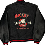 Mickey Mouse Disney Graphic Varsity Jacket - Small Black Polyester Blend