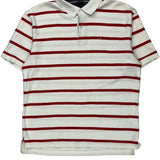 Tommy Hilfiger Striped Polo Shirt - XL White Cotton