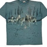 Wolf Pack Unbranded Single Stitch T-Shirt - Large Blue Cotton
