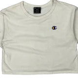 Champion Cropped T-Shirt - Small White Cotton