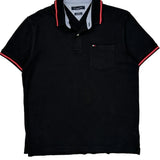 Tommy Hilfiger Polo Shirt - Large Black Cotton