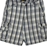 Lee Checked Cargo Shorts - 34W 10L Black Cotton