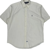 Ralph Lauren Short Sleeve Shirt - Large Cream Cotton