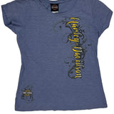 Motorcycles Harley Davidson Graphic T-Shirt - Medium Blue Cotton