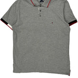 Tommy Hilfiger Slim Fit Polo Shirt - Large Grey Cotton