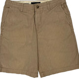 Tommy Hilfiger Pinstripe Chino Shorts - 34W 10L Beige Cotton