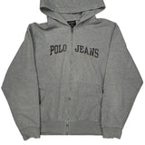 Ralph Lauren Spellout Hoodie - Large Gray Cotton Blend