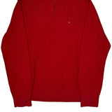Tommy Hilfiger 1/4 Zip - XL Red Cotton