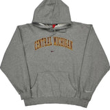 Vintage Nike College Hoodie - 2XL Grey Cotton
