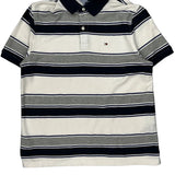 Tommy Hilfiger Striped Polo Shirt - Medium Gray Cotton