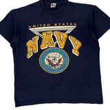 United States Navy Signal Single Stitch T-Shirt - XL Navy Cotton