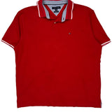Tommy Hilfiger Polo Shirt - XL Red Cotton