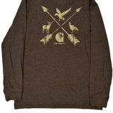 Age 14-16 Carhartt Graphic Long Sleeve T-Shirt - Large Brown Cotton