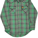 20X Fr Wrangler Checked Shirt - Medium Green Cotton Blend