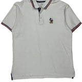 Mickey Mouse Disney Cartoon Polo Shirt - Large White Cotton