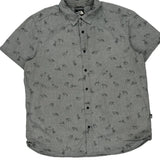 The North Face Short Sleeve Shirt - XL Grey Cotton