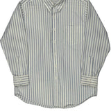 Chaps Ralph Lauren Striped Shirt - Large Blue Cotton Blend
