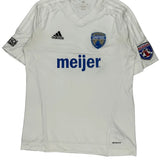 Adidas Football Shirt - Medium White Polyester