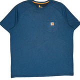 Carhartt T-Shirt - 2XL Blue Cotton