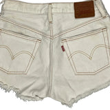 Levis Denim Shorts - 26W UK 6 White Cotton