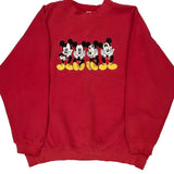 Mickey Mouse Disney Sweatshirt - XL Red Cotton Blend
