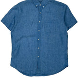 J Crew Short Sleeve Shirt - Large Blue Cotton