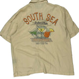 Rhythm & Blues Puritan Graphic Hawaiian Shirt - Large Beige Viscose