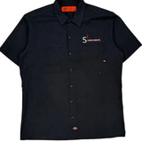 Dickies Short Sleeve Shirt - Large Black Polyester Blend