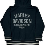 Age 4-5 Harley Davidson Graphic Hoodie - Small Black Cotton Blend