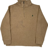 Age 8-10 Polo By Ralph Lauren 1/4 Zip - Small Beige Cotton