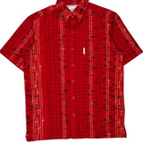 Fishing Columbia Hawaiian Shirt - Small Red Cotton