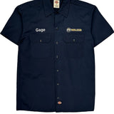 Walker Logo Dickies Short Sleeve Shirt - Small Navy Polyester Blend
