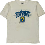 Our Town Oneita Single Stitch T-Shirt - Large White Cotton