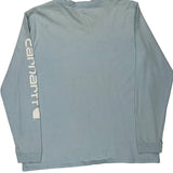 Carhartt Long Sleeve T-Shirt - Large Blue Cotton