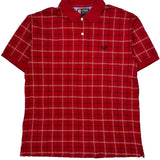 Chaps Ralph Lauren Checked Polo Shirt - Large Red Cotton