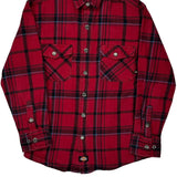 Dickies Checked Flannel Shirt - Medium Red Cotton