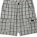 Wrangler Checked Cargo Shorts - 32W 10L Black & White Cotton