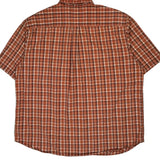 Vintage Carhartt Checked Short Sleeve Shirt - 2XL Orange Cotton