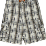 Lee Checked Cargo Shorts - 33W 10L Blue Cotton