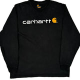 Vintage Carhartt Spellout Long Sleeve T-Shirt - Large Black Cotton