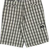 American Eagle Checked Shorts - 36W 10L White Cotton Blend
