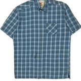 Levis Checked Short Sleeve Shirt - Small Blue Cotton