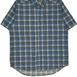 Rugged Wear Wrangler Checked Short Sleeve Shirt - Large Blue Cotton