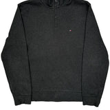 Tommy Hilfiger 1/4 Zip - Large Gray Cotton Blend