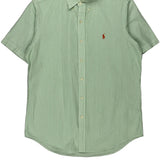 Ralph Lauren Striped Short Sleeve Shirt - Medium Green Cotton