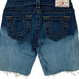 True Religion Tie-Dye Denim Shorts - 25W UK 4 Blue Denim