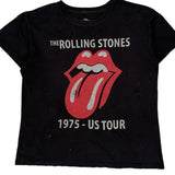 1975 - US Tour The Rolling Stones Band T-Shirt - Large Black Cotton