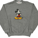 Mickey Mouse Disney Sweatshirt - XL Grey Cotton Blend
